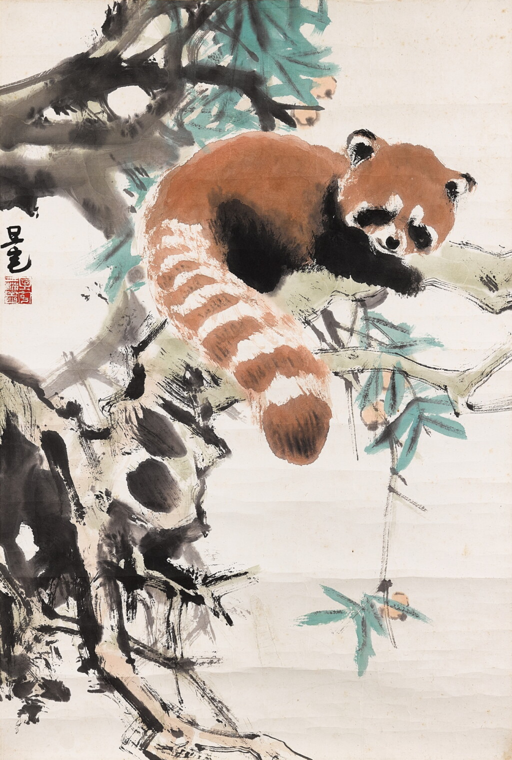 View full screen - View 1 of Lot 9029. 劉旦宅 小熊貓 | Liu Danzhai, Red Panda.