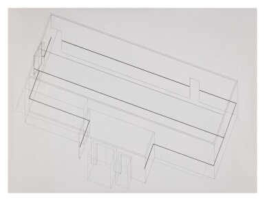 View full screen - View 1 of Lot 286. Untitled (Drawing for Scrim Veil-Black Rectangle- Natural Light Installation at the Whitney Museum).