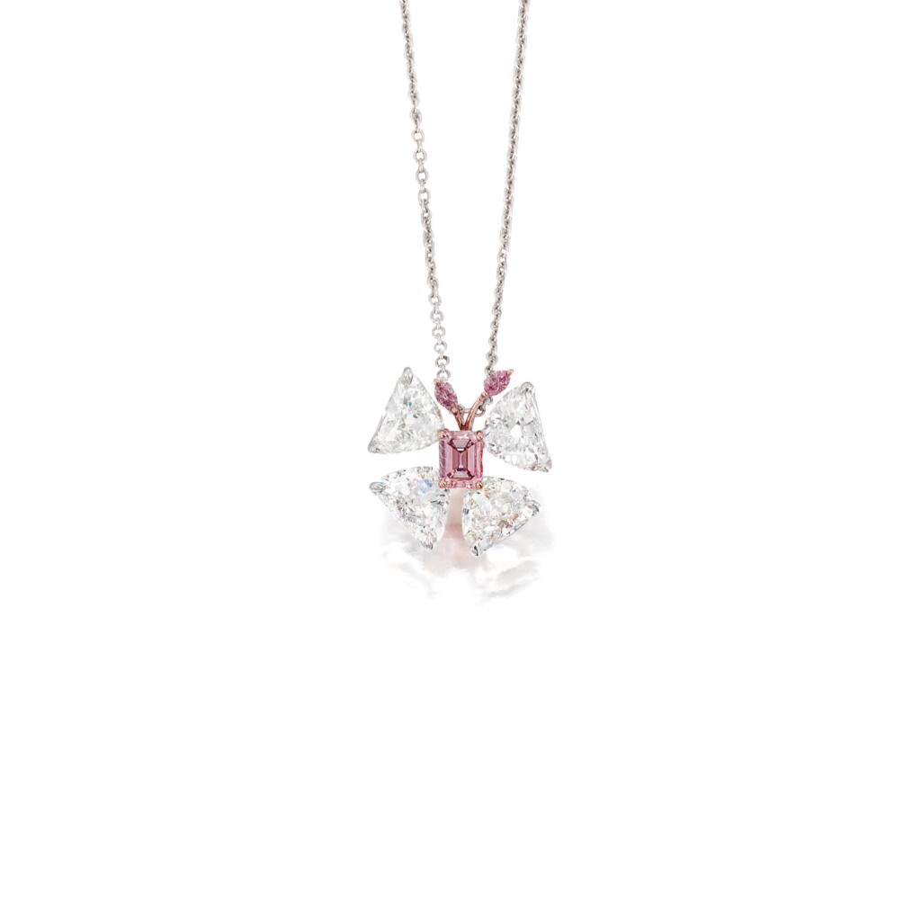 全萤幕检视 - 查看1657FANCY INTENSE PURPLISH PINK DIAMOND AND DIAMOND PENDENT NECKLACE / RING 0.72卡拉 方形 濃彩紫粉紅色 VS2淨度 鑽石 配 鑽石 項鏈 / 戒指的1