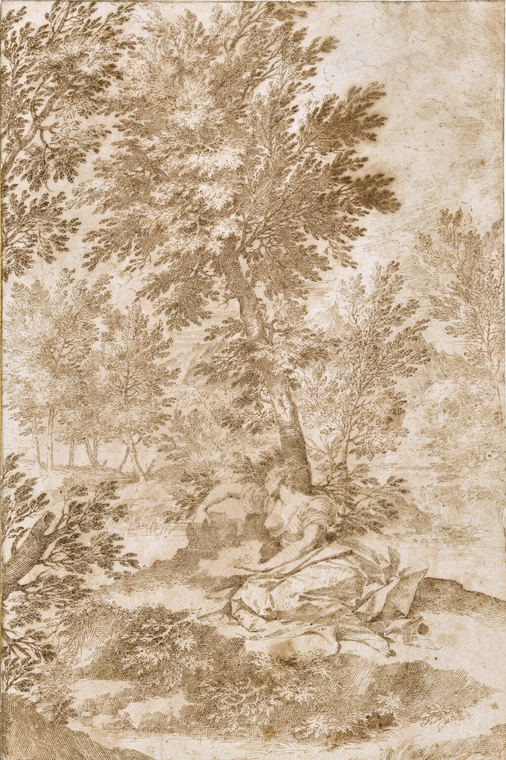 View full screen - View 1 of Lot 144. A nymph sleeping under a tree.