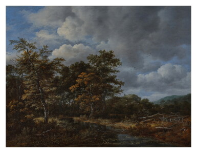 View full screen - View 1 of Lot 25. A wooded landscape with a stream and a group of trees.
