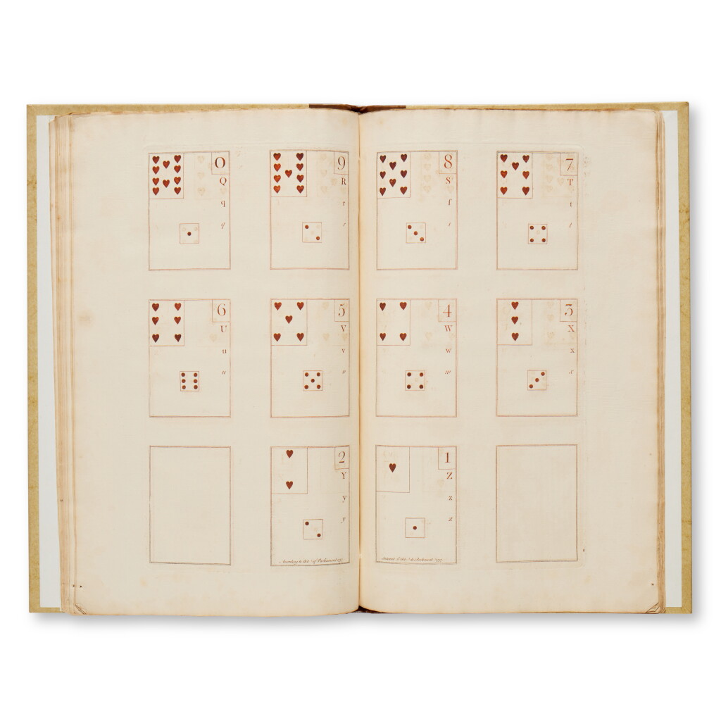 View full screen - View 1 of Lot 386. Playing Cards; Thomas Foubert — A bound copy of "The Litterary Cards...".