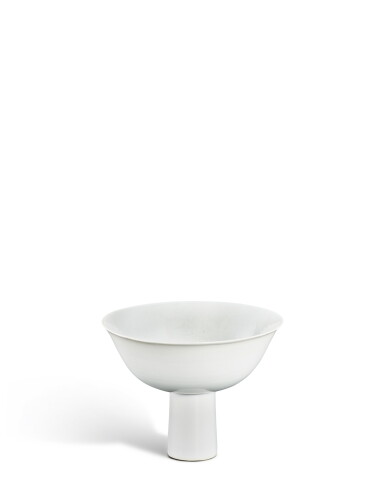 View full screen - View 1 of Lot 34. A white-glazed anhua-decorated 'lotus' stem bowl, Qing dynasty, Kangxi period.