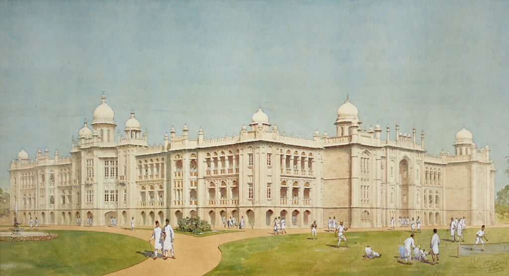 View full screen - View 1 of Lot 171. Vincent Esch | City High School in Hyderabad for H.E.H. The Nizam of Hyderabad, watercolour.