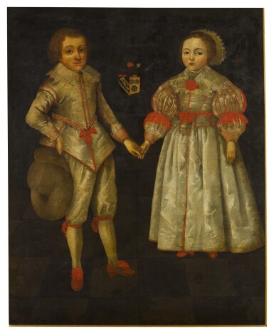 View full screen - View 1 of Lot 245. Portrait of Sir Richard Browne, 1st Bt. (c. 1610-1669) and his sister, Margaret, when children.