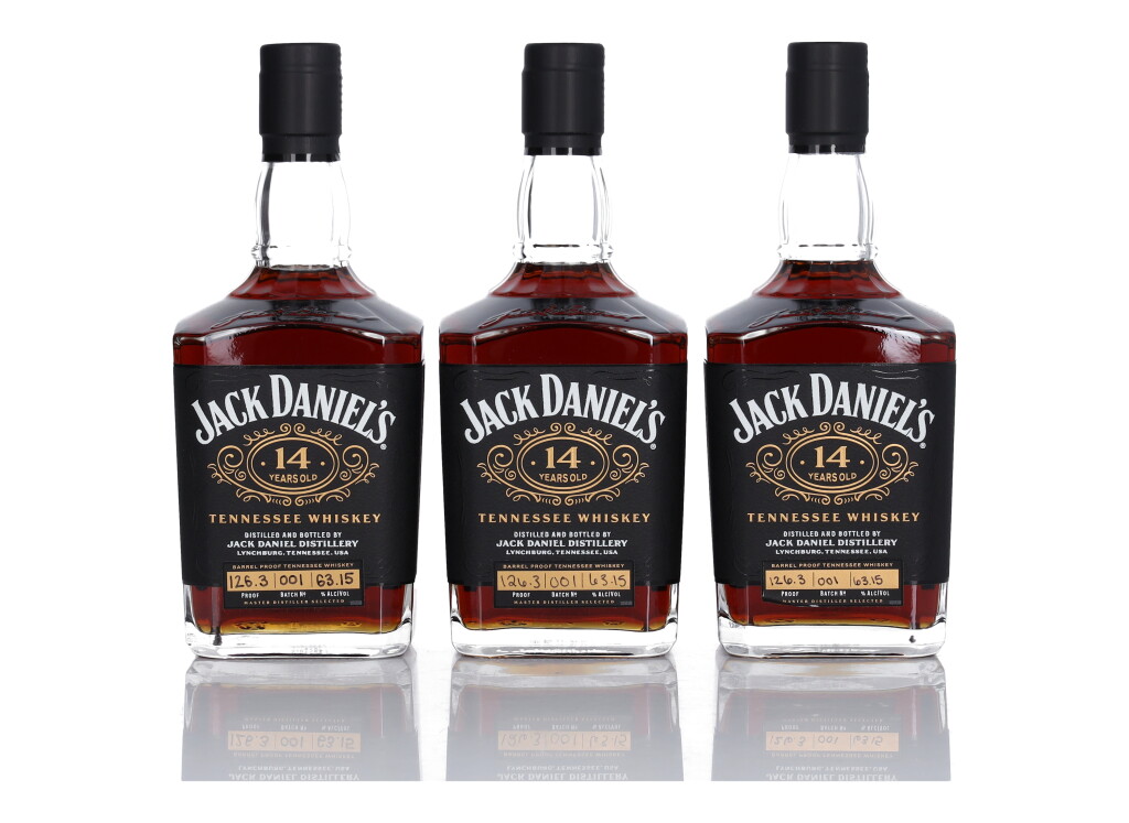 View full screen - View 1 of Lot 207. Jack Daniel’s 14 Year Old 126.3 Proof NV (3 Bottles 75cl).
