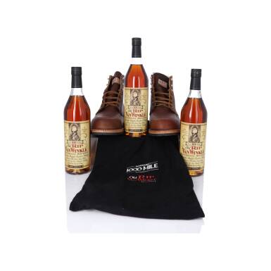 View full screen - View 1 of Lot 85. Old Rip Van Winkle 10 Year Old 107 Proof + Wolverine 1000 Mile Boots Batch #1 NV (3 BT 75cl).