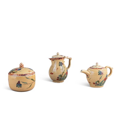 View full screen - View 1 of Lot 583. A Meissen porcelain café-au-lait-ground Kakiemon part tea service, circa 1735-40.