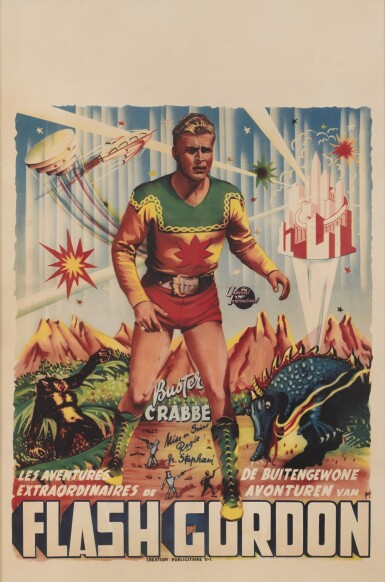 View full screen - View 1 of Lot 42. Flash Gordon (1936), first Belgian release poster (circa 1940s).