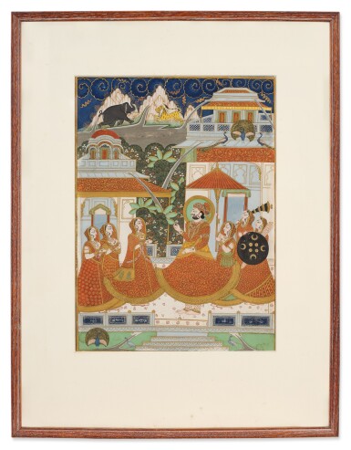 View full screen - View 1 of Lot 543. An Illustration to a Baramasa Series: the Month of Jyeshtha, Rajasthan / Jodhpur, circa 1830.