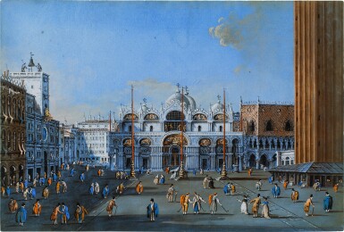 View full screen - View 1 of Lot 703. A view of the Basilica Di San Marco from the Piazza, Venice.