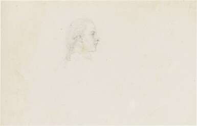View full screen - View 1 of Lot 114. Two sketches from the artist's sketchbook: a portrait of Captain Mackintosh; together with a portrait of Mr Mee.