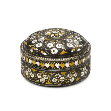 View full screen - View 1 of Lot 24. A bidri brass and silver-inlaid pandan, India, Deccan, 17th century.