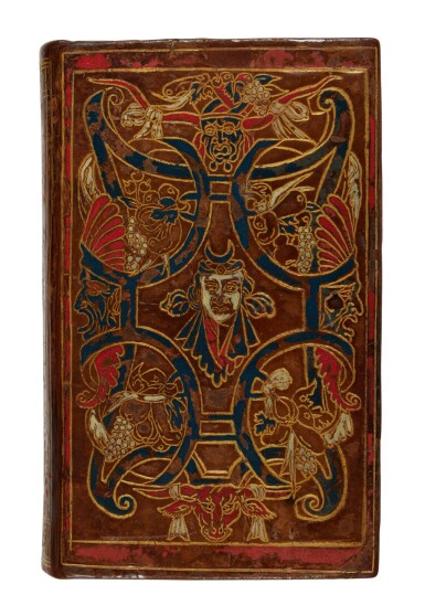 View full screen - View 1 of Lot 4. Appianus, Des guerres des Rommains, Paris, 1552, French polychrome binding with Amerindian panel stamp.