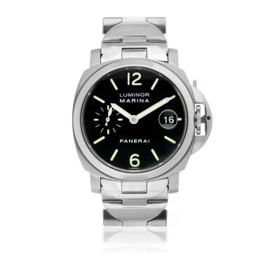 View full screen - View 1 of Lot 104. PANERAI | REF OP 6560 LUMINOR MARINA, A STAINLESS STEEL AUTOMATIC WRISTWATCH WITH DATE AND BRACELET CIRCA 2000.