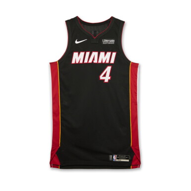 View full screen - View 1 of Lot 154. KZ Okpala Miami Heat 2019-2020 Game Issued Icon Edition Jersey .