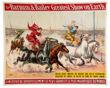 View full screen - View 1 of Lot 49. Barnum & Bailey Circus | They make a Roman chariot race look like the Indy 500.