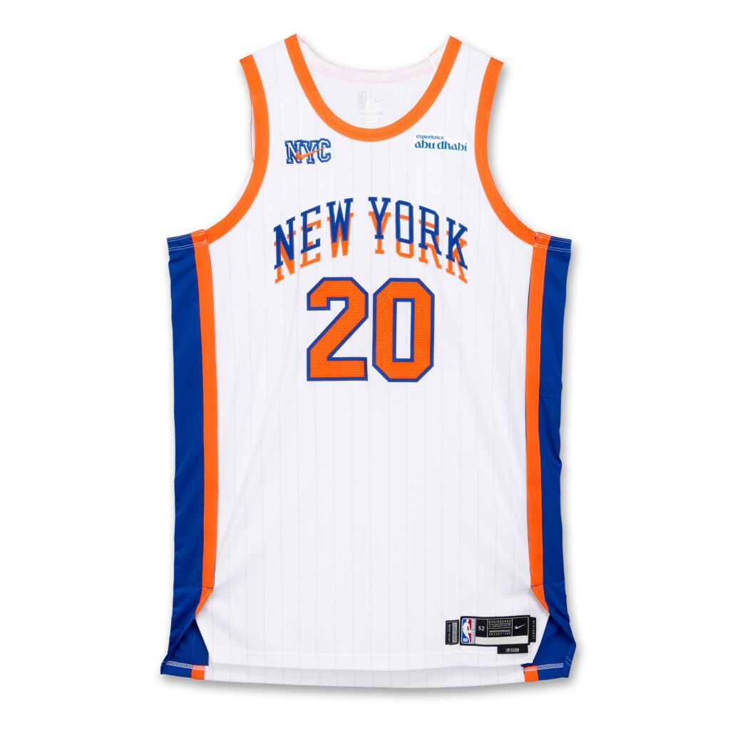 View full screen - View 1 of Lot 76. Jericho Sims New York Knicks 2024-2025 Game Worn City Edition Jersey.