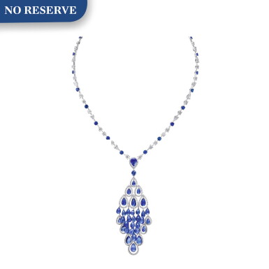View full screen - View 1 of Lot 137. Graff | Sapphire and Diamond Necklace.