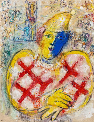 Gouache préparatoire pour la lithographie originale M. 499 (Cirque, Paris, Teriade Editeur 1967)