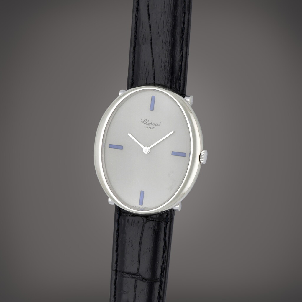 View full screen - View 1 of Lot 409. Reference 2031 | A white gold and lapis lazuli-set wristwatch | Circa 1980.