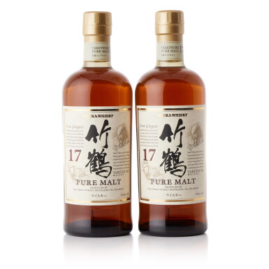View full screen - View 1 of Lot 8197. 竹鶴 Taketsuru Pure Malt 17 Year Old 43.0 abv NV (2 BT70).