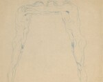 Zwei sich gegeneinander stützende Männerakte (Two Male Nudes Bracing Each Other)