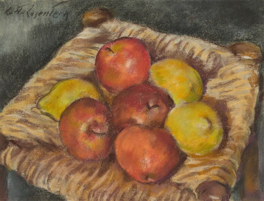 View full screen - View 1 of Lot 162. Früchte auf einem Stuhl (Fruits on a Chair).