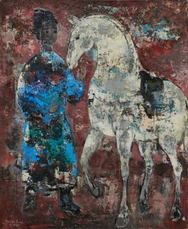 View full screen - View 1 of Lot 38. Vu Cao Dam 武高談 | Cavalier et cheval (Rider and horse) 騎士與馬.