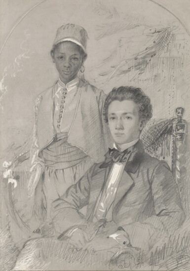 View full screen - View 1 of Lot 175. Portrait of a Man with an Attendant.