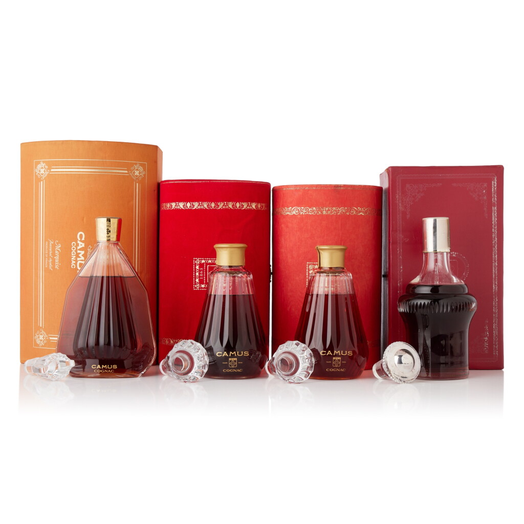 View full screen - View 1 of Lot 8298. Camus Bacarrat Decanter Mixed Lot 40.0 abv NV (4 BT70).
