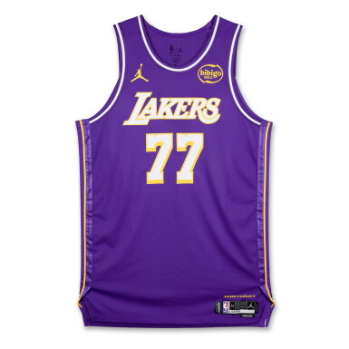 View full screen - View 1 of Lot 1. Luka Dončić Los Angeles Lakers 2025-2026 Emirates NBA Cup Quarterfinals Game Worn Statement Edition Jersey | 35 Points.