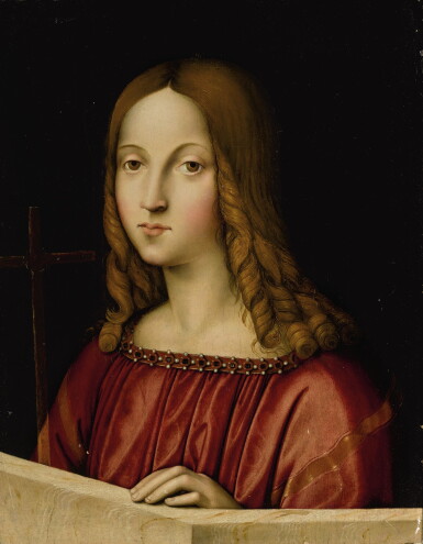 View full screen - View 1 of Lot 106. MASTER OF SAN VINCENZO | YOUNG CHRIST AS SALVATOR MUNDI.