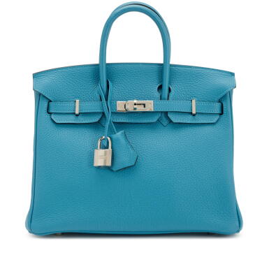 View full screen - View 1 of Lot 124. Bleu Izmir Clemence Birkin 25 Palladium Hardware, 2012.