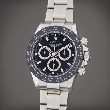 View full screen - View 1 of Lot 6. Reference 116500LN Daytona | A stainless steel automatic chronograph wristwatch with bracelet, Circa 2017.