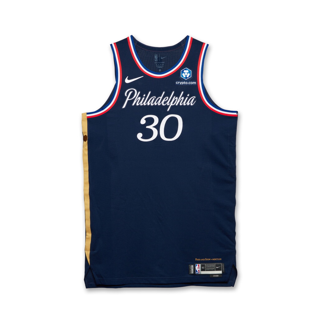 View full screen - View 1 of Lot 54. Adem Bona Philadelphia 76ers 2025-2026 Game Issued City Edition Jersey | Probable Wear.