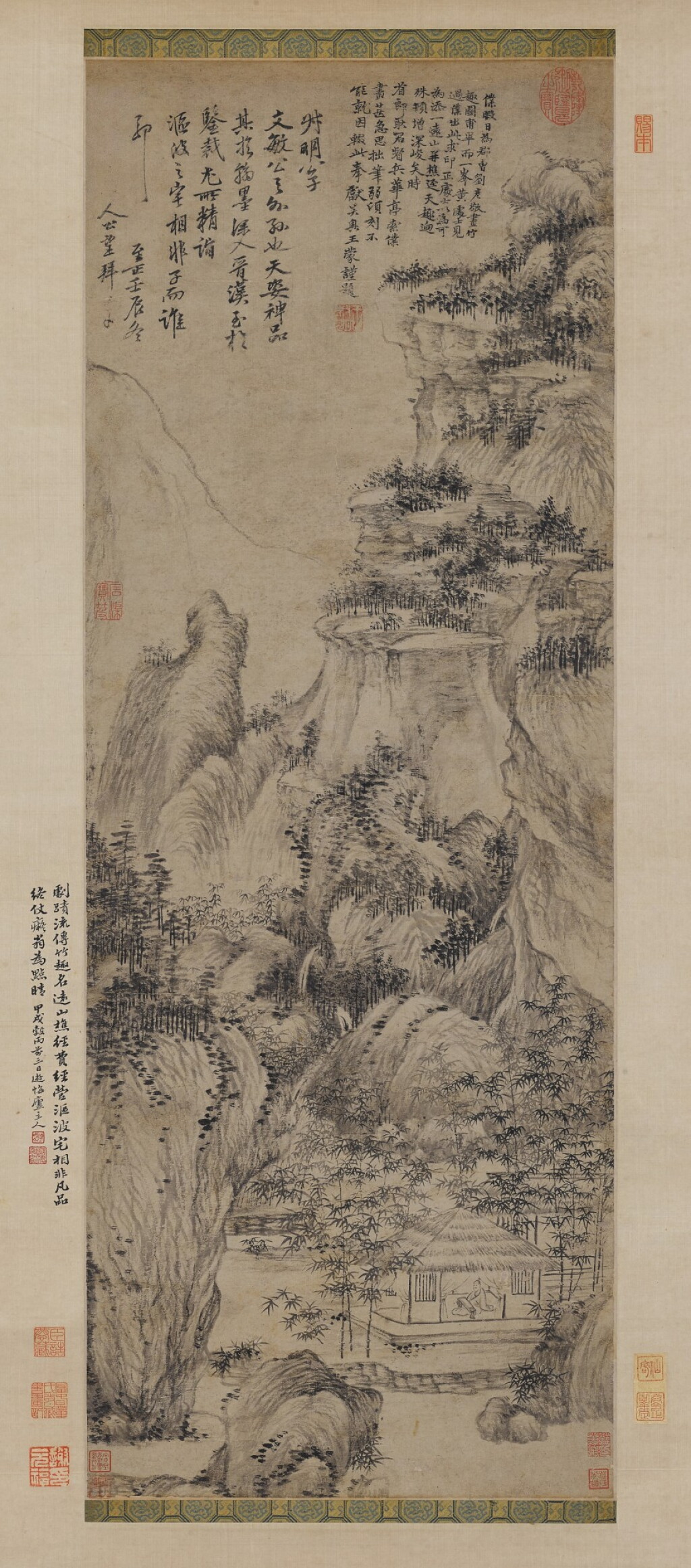 全萤幕检视 - 查看2571Attributed to Wang Meng & Huang Gongwang (傳)王蒙、黃公望 | Studio in the Mountain 竹趣圖的1
