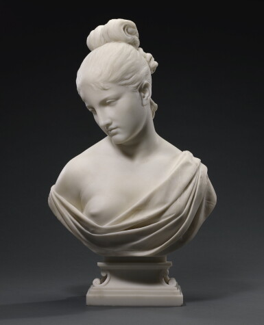 View full screen - View 1 of Lot 2. JAMES HENRY HASELTINE | BUST OF A YOUNG WOMAN, POSSIBLY LUCRETIA.