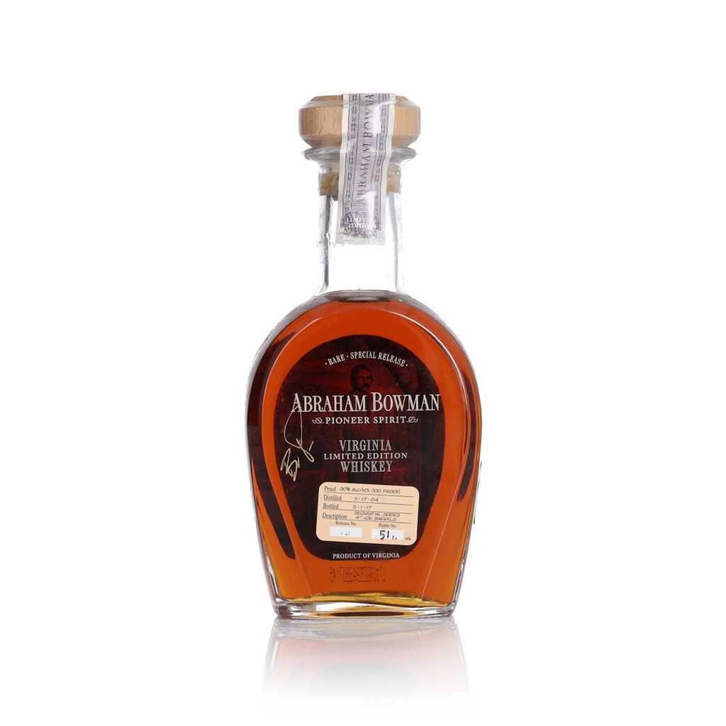 View full screen - View 1 of Lot 151. Abraham Bowman Sequential Series 4th Use Barrels 100 Proof 2004 (1 BT 37.5 cl).
