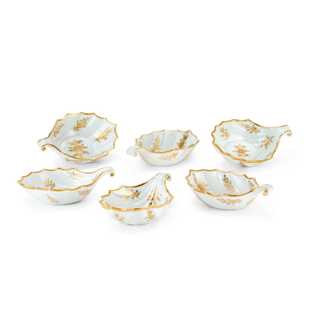View full screen - View 1 of Lot 334. Six Doccia porcelain shell-shaped sorbet cups, circa 1780.