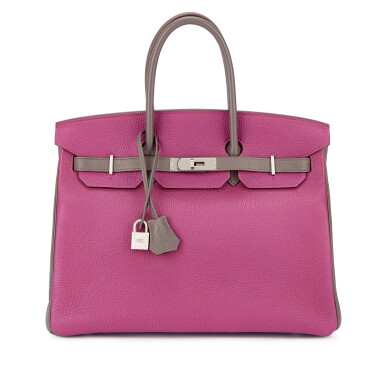 View full screen - View 1 of Lot 1631. Rose Pourpre and Etain Togo HSS Birkin 35 Brushed Palladium Hardware, 2012.
