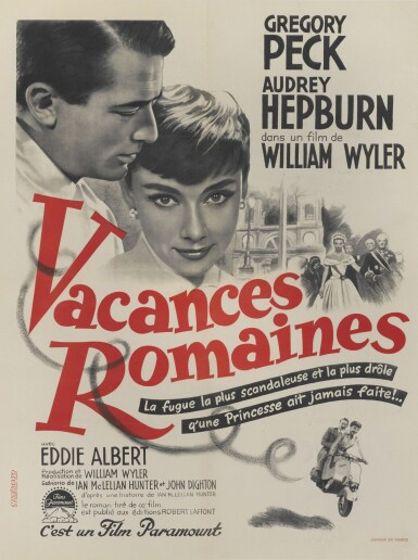 View full screen - View 1 of Lot 123. ROMAN HOLIDAY / VACANCES ROMAINES (1953) POSTER, FRENCH.