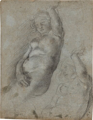 View full screen - View 1 of Lot 731. Studies of a woman with her arm raised.