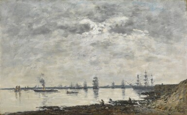 View full screen - View 1 of Lot 349. Brest, bateaux dans la rade.