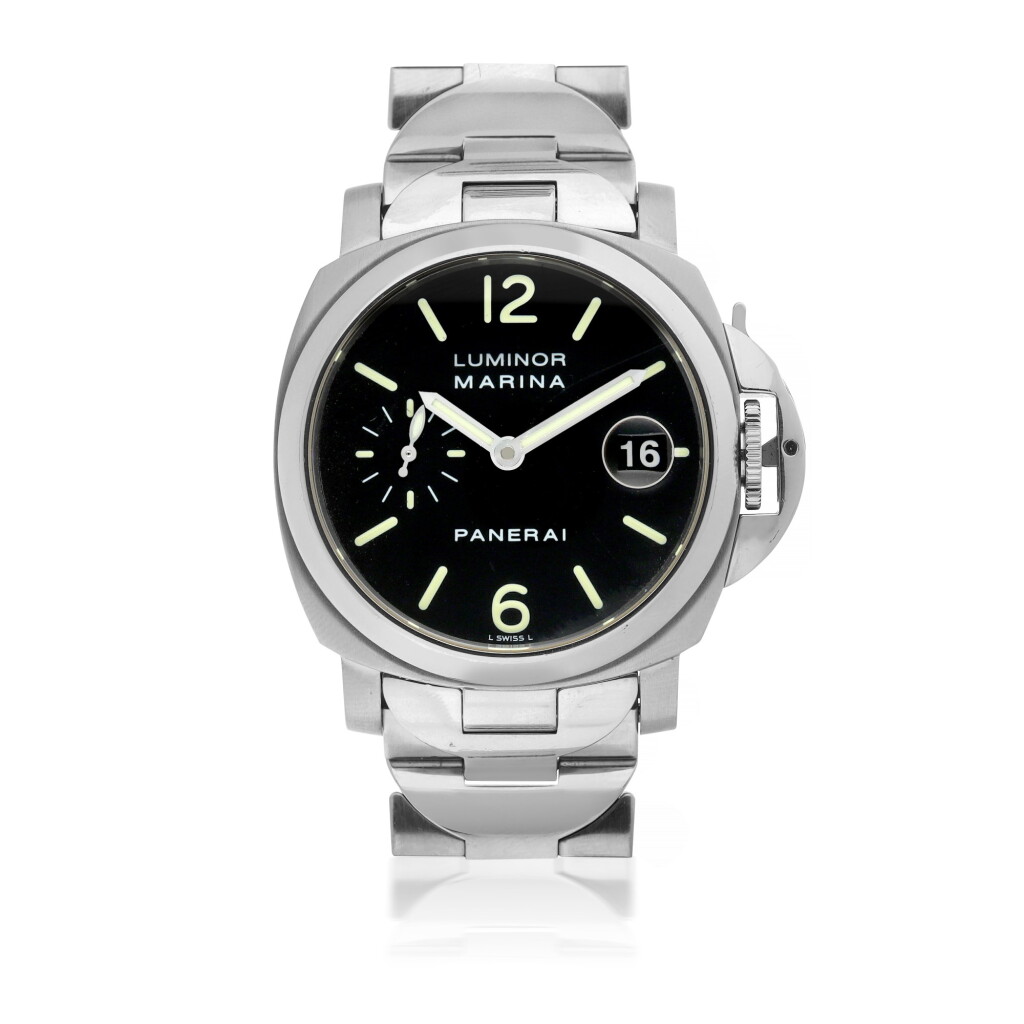 View full screen - View 1 of Lot 104. PANERAI | REF OP 6560 LUMINOR MARINA, A STAINLESS STEEL AUTOMATIC WRISTWATCH WITH DATE AND BRACELET CIRCA 2000.