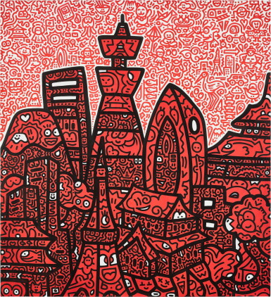 View full screen - View 1 of Lot 589. Mr Doodle | Tokyo Doodle 東京塗鴉.