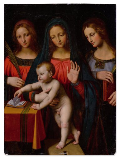 View full screen - View 1 of Lot 12. Madonna and Child with two female saints.