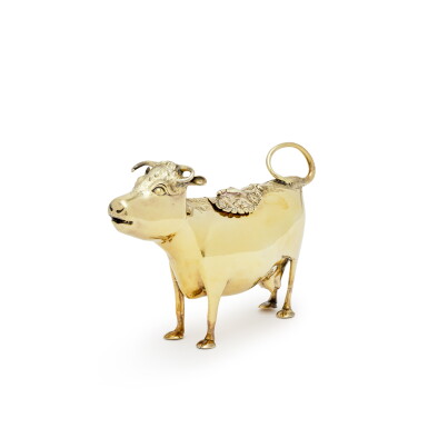 View full screen - View 1 of Lot 108. A George III Silver-Gilt Cow Creamer, John Schuppe, London, 1762.