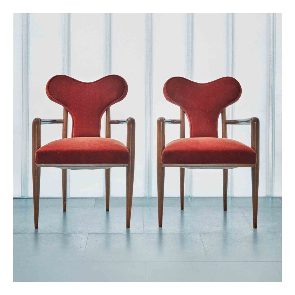View full screen - View 1 of Lot 399. Pair of "Coeur" Armchairs.