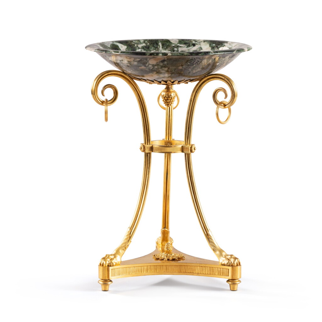 View full screen - View 1 of Lot 606. A Louis XVI gilt-bronze and marble athénienne, late 18th century.